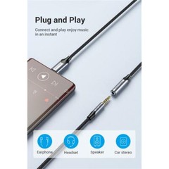 USB Type C to 3.5mm Female Headphone Jack Adapter Aux Audio Dongle Cable Cord HF