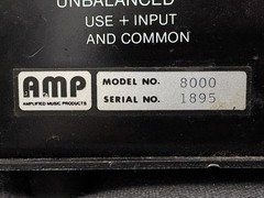 Vintage Amplified Music Products (A.M.P.) Power Amplifier Model 8000 1980s?