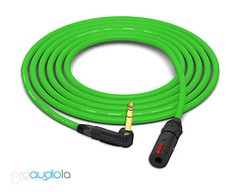 Canare Quad L-4E6S Headphone Extension | Neutrik Gold 90º TRS | Green 35 Feet