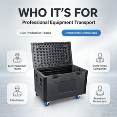 Cable Trunk ATA Road Case Heavy Duty Utility Road Trunk Flight Case with Wheels