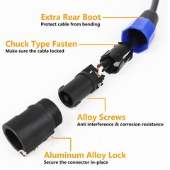 10 20 50 Feet Speakon to XLR Cable Pro PA DJ Stage Studio Speak-on Wire 16 Gauge