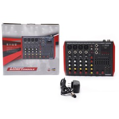 Pro 6 Channel Bluetooth Studio Audio Mixer Live Sound Mixing Console w/USB 110V