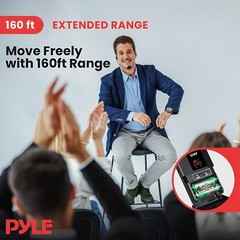 Pyle UHF Wireless Microphone System Kit – Portable Professional Cordless