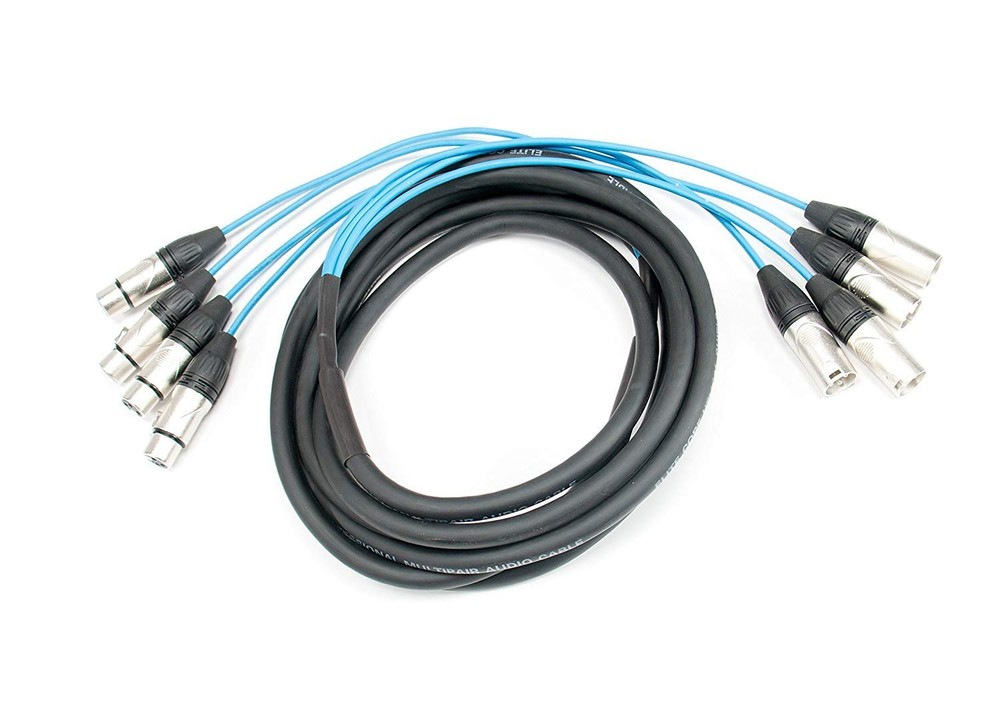 Elite Core PEX415 | 4 Channel Fan To Fan XLR Extension Snake | 15′ ft