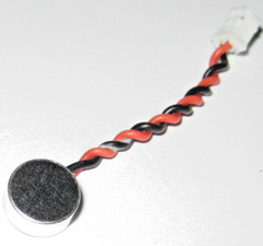 Small Electret Microphone with 1-3/4″ Wires and 2 Pin Plug – 3/8″ Dia. x 3/16″