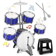Kids Drum Set for Toddlers 3-6 Year, Update Plastic Musical Jazz Drum Set
