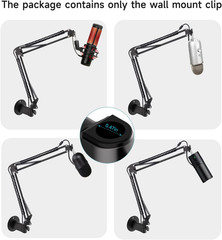Wall Mount Boom Arm – Microphone Holder for Stand, Vertical Surface Mount and Fr