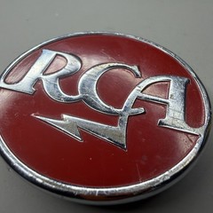 Vintage RCA Meatball Logo AE American Emblem Co Rare 2” Diameter Emblem Utica NY
