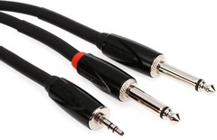 Roland RCC-15-3528V2 Black Series 3.5mm TRS Male to Dual 1/4″ TS Male – 15 foot