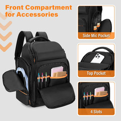 DJ Cable Backpack with 3 Detachable Dividers and Laptop Compartment, DJ Controll