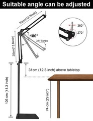 Mic Stand Floor Boom Arm with 6.6lbs Weighted Base for Blue Yeti, Nano, Snowb…