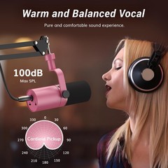 Dynamic Podcast Microphone, XLR/USB Mic for Recording, Streaming, XLR Cardioi…