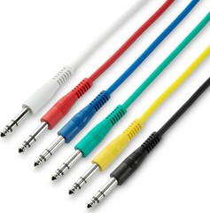 Adam Hall Cables 3 STAR BVV 0120 SET – Set of 6 Patch Cables 6.3 mm Jack Ster…