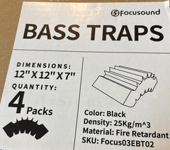 NEW Focusound 4 Pack Bass Traps Corner Acoustic Foam Corner 12″ X 12″ X 7″