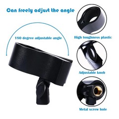 KayNicam Large Microphone Clip, Heavy-Duty Universal 3.96 inches, Black