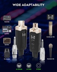 STRICH UHF Wireless Microphone System with XLR 16CH for Church Karaoke | 9-24V