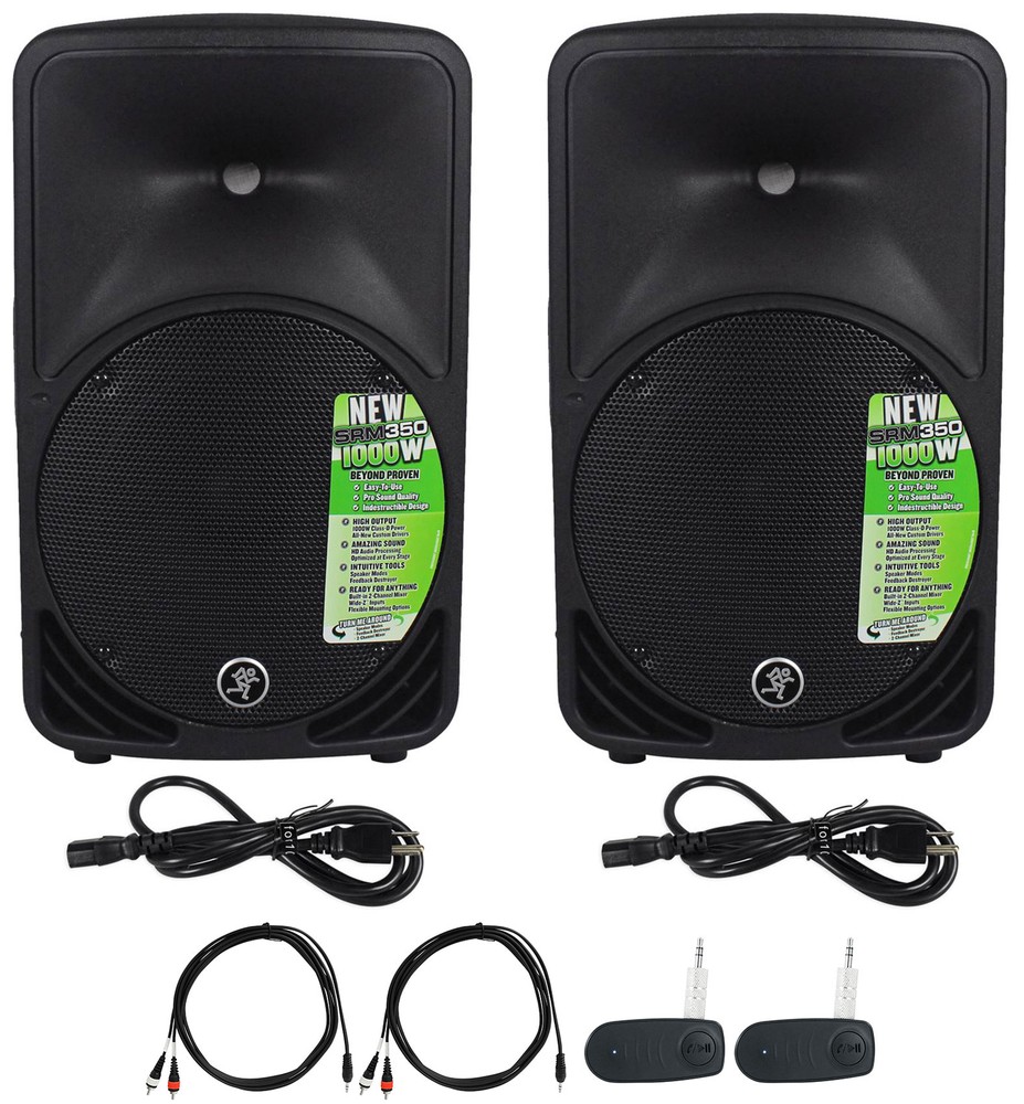 (2) Mackie SRM350V3 SRM350-V3 1000w 10″ Powered PA Speaker w/Wireless Linking