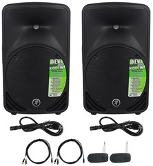 (2) Mackie SRM350V3 SRM350-V3 1000w 10″ Powered PA Speaker w/Wireless Linking