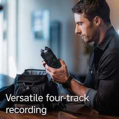 Tascam DR-40X Four-Track Digital Audio Recorder and USB Audio Interface, Black