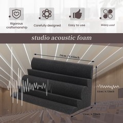 4 Pcs Corner Trap Acoustic Panel Studio Sound Absorption Foam 12*12*24cm A5O4