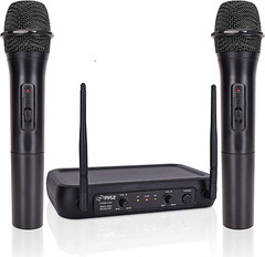 Channel Microphone System-Vhf Fixed Dual Frequency Wireless Set with 2 Handheld