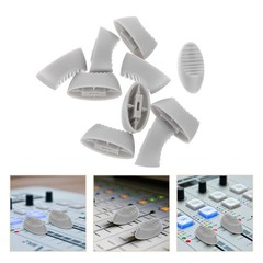 10Pcs Plastic Mixer Fader Knobs Durable Console Slider Caps Light Grey for Audio