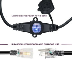 30Ft 14/3 6 Outlets Heavy Duty Extension Cord 15A/125V/1875W UL Listed