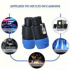 10pcs 4 Pole Speakon Male Plug Pro Audio Cable 4 Conductor Connector Adapter End