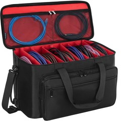 Large Travel Gig Band Cable File Bag With Detachable Dividers DJ Cord Organiz…