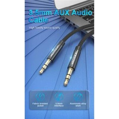 3.5mm Nylon Braid Aux Cable Audio Input Adapter Male to Male Headphone Car Cord