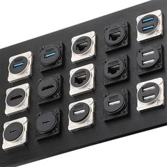 D-Type Module Panel Mount Coupler CAT6A/6/5E USB3.0/2.0 Multiple Data Interfaces