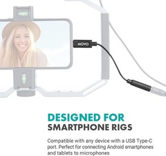 Movo Photo UCMA-2 Female 3.5mm TRRS to USB-C Male Microphone Adapter Cable, 5.5″
