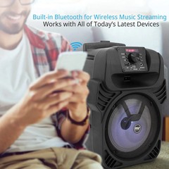 Pyle PPHP844B Portable Bluetooth PA Speaker and Microphone System