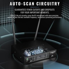 Wireless Microphone System, Dual Wireless Mics,w/ 2 Handheld Dynamic Micropho…