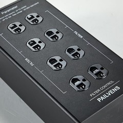 Black 8-Way AC Power Filter with LED Display, Overvoltage Protection