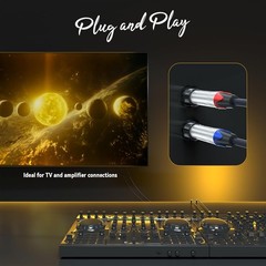 Tisino RCA to 1/4 Cable, Dual inch TS Stereo Audio 3 feet