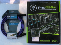 Mackie ProFX6v3 6-Ch USB Mixer Open Box Bundle w/ New LyxPro Purple XLR Cable A+