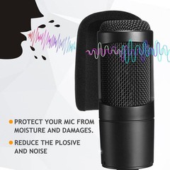 Audio Technica Mic Stand AT2020 with Shock Mount Foam Windscreen, AT2020 Micr…