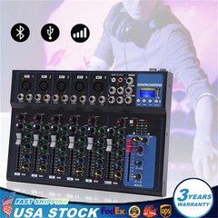 Mixer 7 Channels Studio Audio Mixer DJ Live Sound Mixing Console Bluetooth Mixer