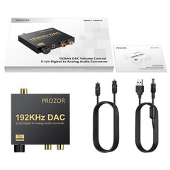 PROZOR 192kHz Digital to Analog Audio Converter – Converts Dolby AC-3 DTS 5.1…