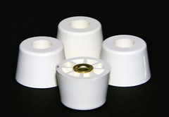 FOUR (4) MEDIUM EXTRA TALL WHITE ROUND RUBBER FEET FOR AMPS RADIO – FREE S&H