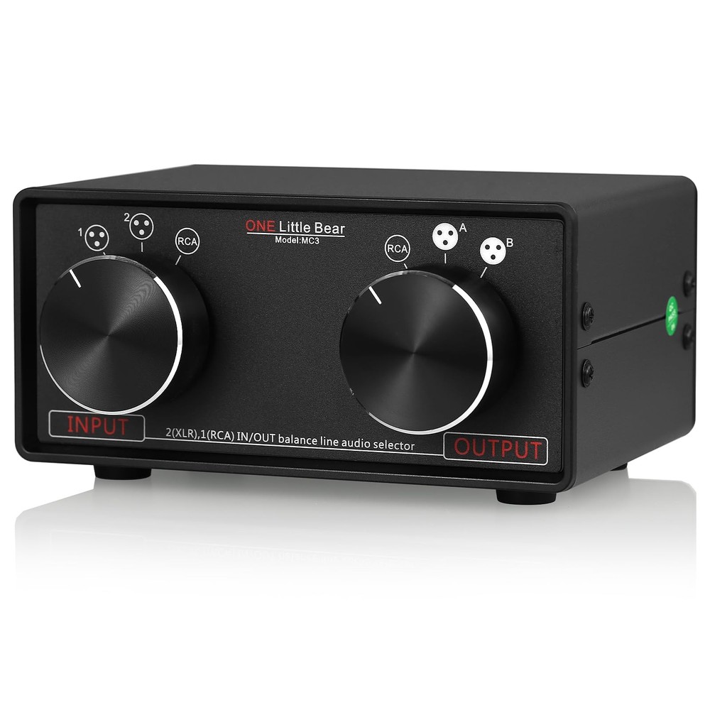 Little Bear MC3 3-IN-3-OUT XLR Balanced/RCA Stereo Converter Audio Selector S…