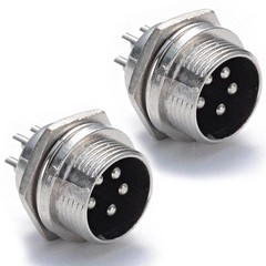 SAPT22 2 Pack Male Mini XLR 5 Pin Panel Connector