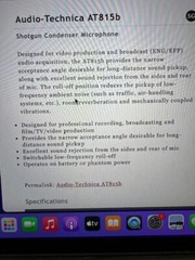 Audio Technica AT 815B Line and Gradient Condenser Shotgun Microphone
