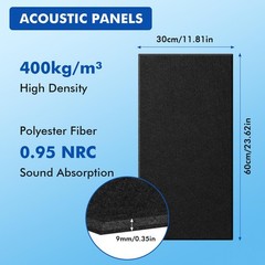 16pcs Acoustic Panels Self-adhesive Studio Noise Soundproofing Wall Tiles