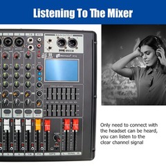 Pro Power Mixer 2000W 10 Channel Audio Mixing Amplifier 16 DSP w/ USB 110-220V