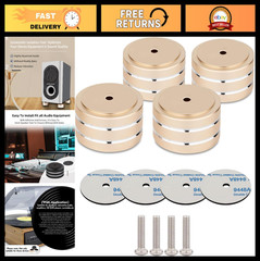 4Pcs Anti-Vibration Audio Isolation Feet, 400KG Load, Aluminum Pads for Speakers