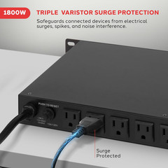 -Pro PCO800 19“ Rack Mount 1800 Watt Power Conditioner W/ 8 Outlets