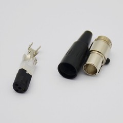 4,Mini XLR Connector Female Microphone End TA4F 4 Pin Panel Mount XLR Plug