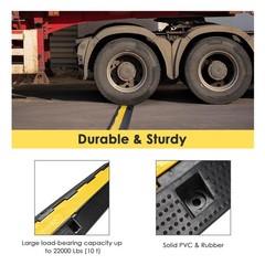 YesSources Cable Ramp Protector 1 Channel Hose Cover Speed Bump for Road,2 Packs